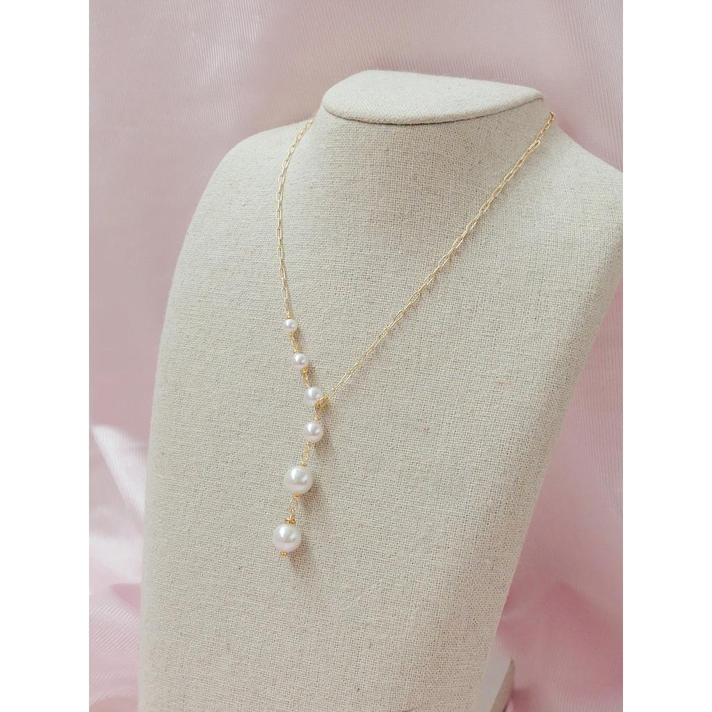 PULSERA PERLA CORAZON PICUDO