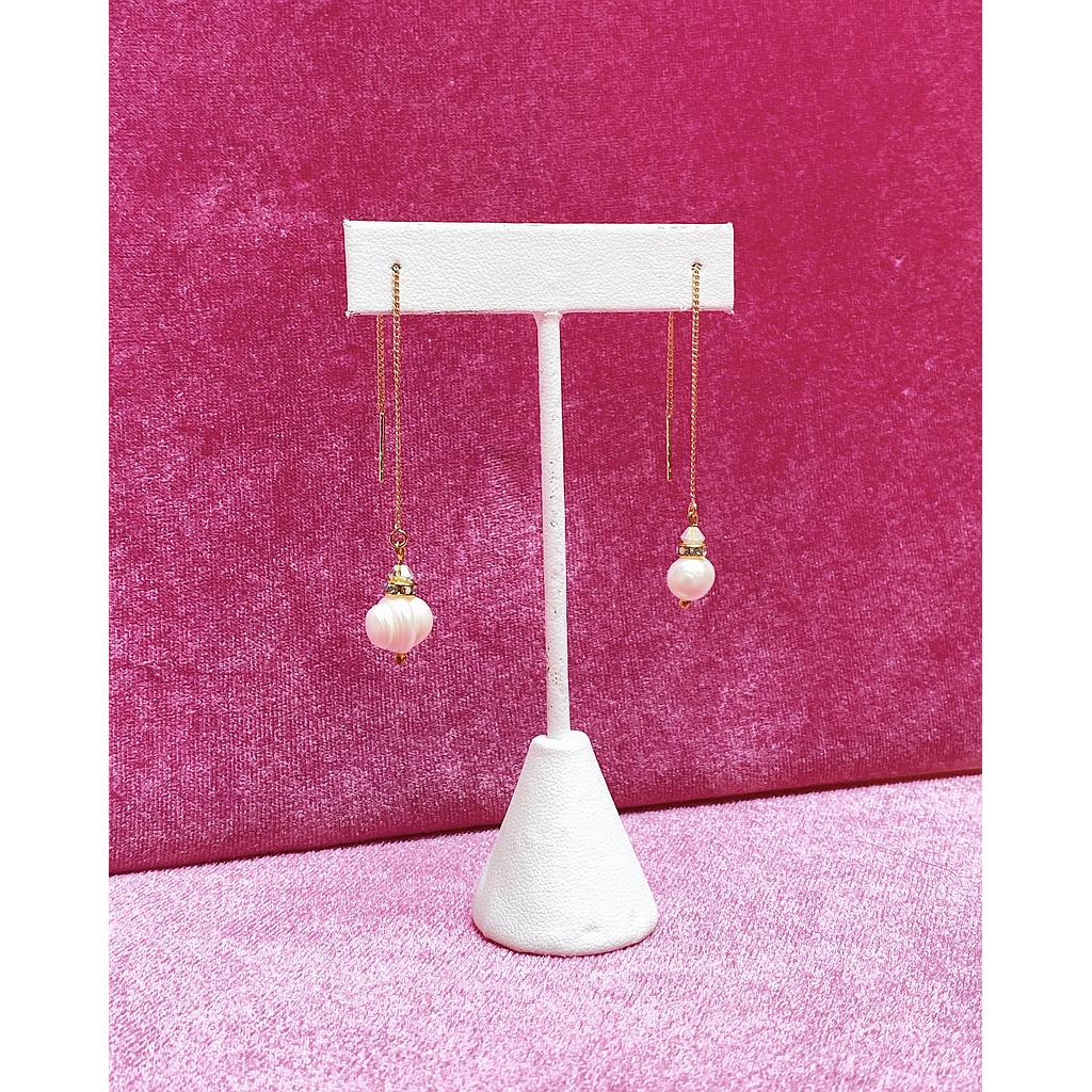 Aretes perla cadena O14