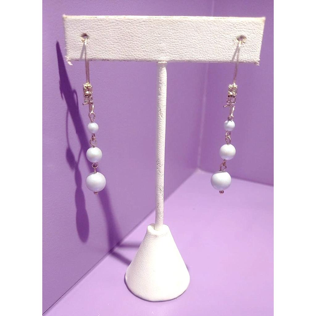 Aretes largos perla